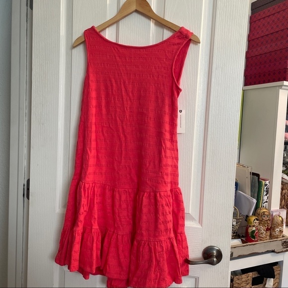 NWT Anthropologie Flounced Open Back Mini Dress Size Small Summer Coral Teaberry - Picture 5 of 9